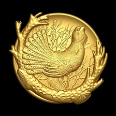 Силиконовый молд Глухарь (медальон) № 0483