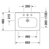 Duravit DuraStyle Раковина  для мебели, без перелива, с 3 отв. под смес., 650x480мм, Цвет: Белый 2320650044
