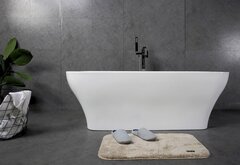 BelBagno BB73-1700-750 Отдельностоящая, прямоугольная акриловая ванна в комплекте со сливом-переливом цвета хром 1700x750x590 фото