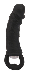Чёрная вибровтулка-фаллос Erotic Loop Tuggers Hard Core - 11,4 см. - 