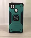 Противоударный чехол Strong Armour Case с кольцом для Xiaomi Redmi 9C (Темно-зеленый)