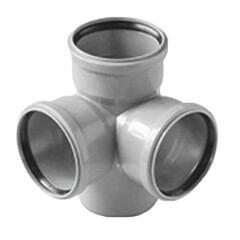 Крестовина ПП (полипропилен) для канализации двухплоскостная 110-110- 50, Valfex