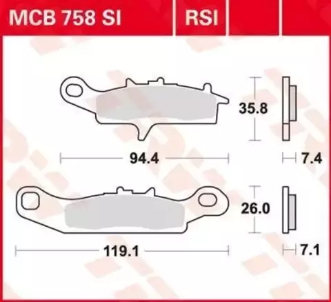 Колодки тормозные дисковые MCB758SI