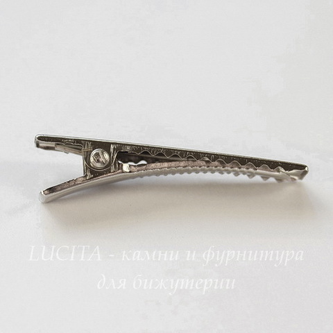 Основа для заколки крокодильчик, 35х7 мм (цвет - платина)