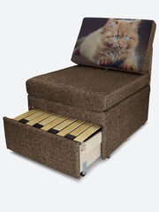 Кресло-кровать "Миник" Rich Brown (коричневый), купон Котенок с когтями