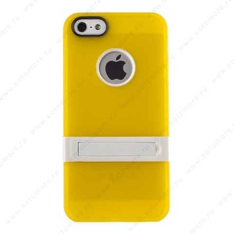 Накладка для iPhone SE/ 5s/ 5C/ 5 с подставкой желтая