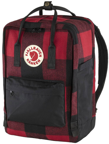 Картинка рюкзак городской Fjallraven Kanken Re-Wool Laptop 15 320-550 Red-Black - 1