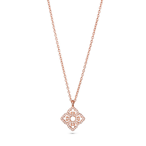 Classic Mini Pendant, Rose Gold, Cubic Zircons