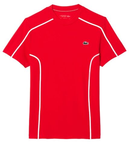 Теннисная футболка Lacoste Ultra-Dry Pique Tennis T-Shirt - red currant
