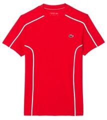 Теннисная футболка Lacoste Ultra-Dry Pique Tennis T-Shirt - red currant