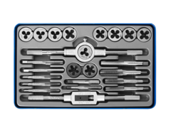 ЗУБР 24 предмета, сталь Р6М5, набор метчиков и плашек, Профессионал (28110-H24)