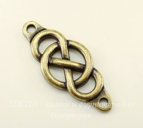 Коннектор TierraCast "Infinity Сenterpiece" (1-1) 35х15 мм (цвет-античная латунь)