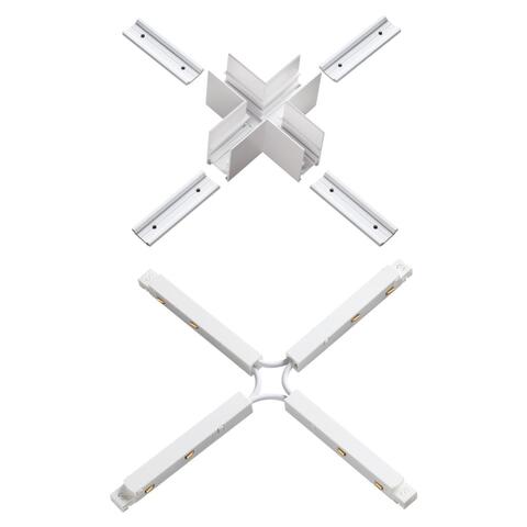 135127 SHINO NT21 033 белый Соединитель с токопроводом для шинопровода Х-образный IP20 48V FLUM