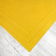 Фоамиран мерцающий Медовый желтый. Толщина 2.0мм. Лист 50х50см.