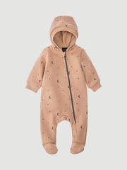 Утеплённый комбинезон с капюшоном Mjölk Camel Moons, с закрытой ножкой