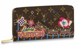 Кошелек женский Louis Vuitton Zippy канва Monogram коричневый/вишневый