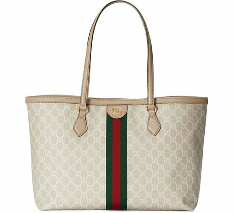 Сумка-тоут Gucci Ophidia GG среднего размера кремовый