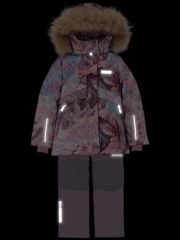 Зимний комплект NIKASTYLE 7з1424 кофе/орхидея