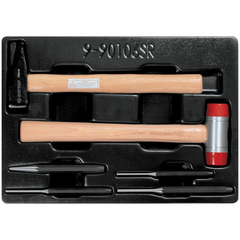 KING TONY (9-90106SR) Набор выколоток и керн с молотками, ложемент, 6 предметов