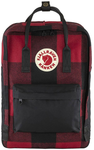 Картинка рюкзак городской Fjallraven Kanken Re-Wool Laptop 15 320-550 Red-Black - 4