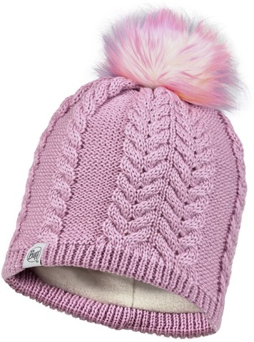 Шапка вязаная с флисом детская Buff Hat Knitted Polar Nina Lilac Sand фото 1