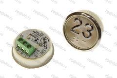 Кнопка (кнопочный модуль) EA2406S-D-W "23 этаж", круглая, белая динамическая подсветка, Брайль