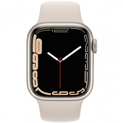 Apple Watch Series 7  GPS, 41mm Starlight Aluminium Case with Starlight Sport Band - Regular (MKMY3GK/A)