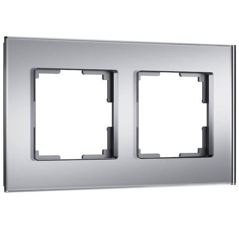 Рамка на 2 поста. Цвет Серебряный soft-touch. Werkel(Веркель). Senso. a064569 / W0023106