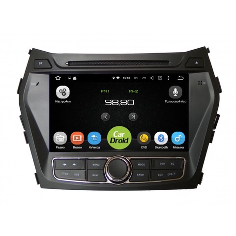 Штатная магнитола на Android 8.0 для Hyundai Santa Fe III 12+ Roximo CarDroid RD-2009