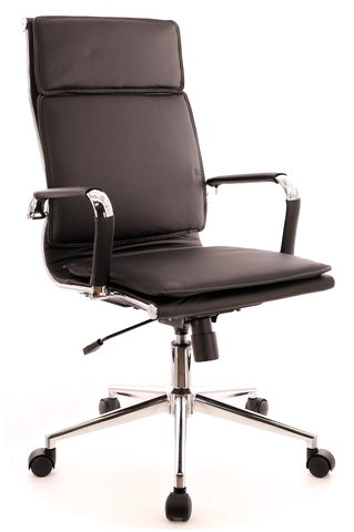 Кресло Everprof Nerey T экокожа черный 111*47*47 Хромированная сталь ТопГан - механизм качания с возможностью фиксации кресла в рабочем положении