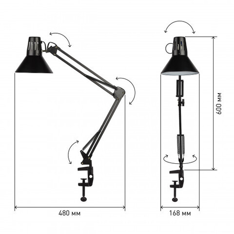 Настольная лампа ЭРА N-121-E27-40W-BK черный