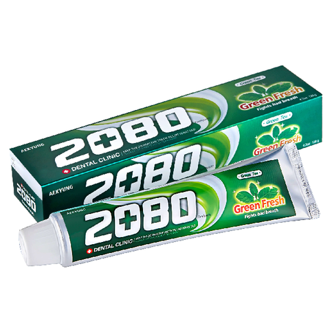 Зубная паста 2080 Dental Clinic Green Tea Green Fresh Fluoride Toothpaste, 120 гр