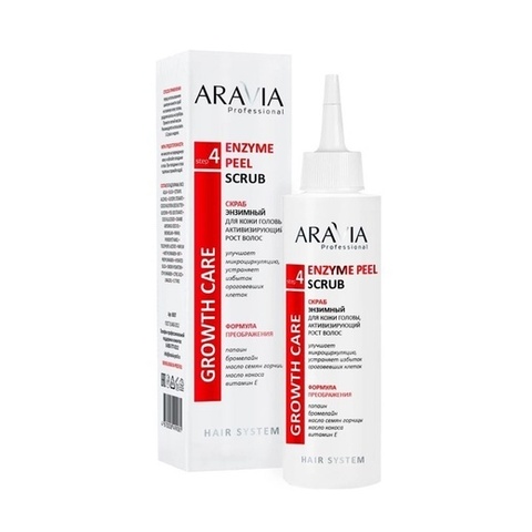 Скраб энзимный, активизирующий рост волос ENZYME PEEL SCRUB, 150 мл ARAVIA Prof