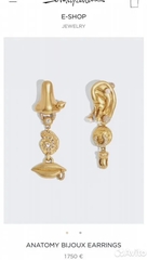 73322- Длинные асимметричные серьги в стиле Schiaparelli с подвесками