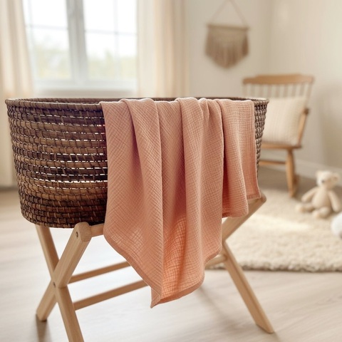 Пеленка муслин "Персикиво-розовый"