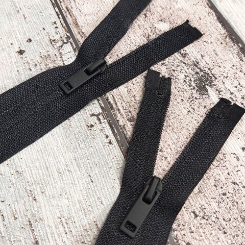 Молния потайная разъемная с двумя замками 65 см черная