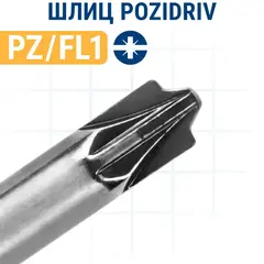 Бита отверточная ПРАКТИКА Профи PZ/FL1 х 50мм, для электротехнических работ (2шт), (906-807)