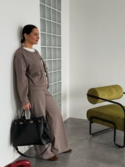 Теплый костюм «Елочка» бежевый