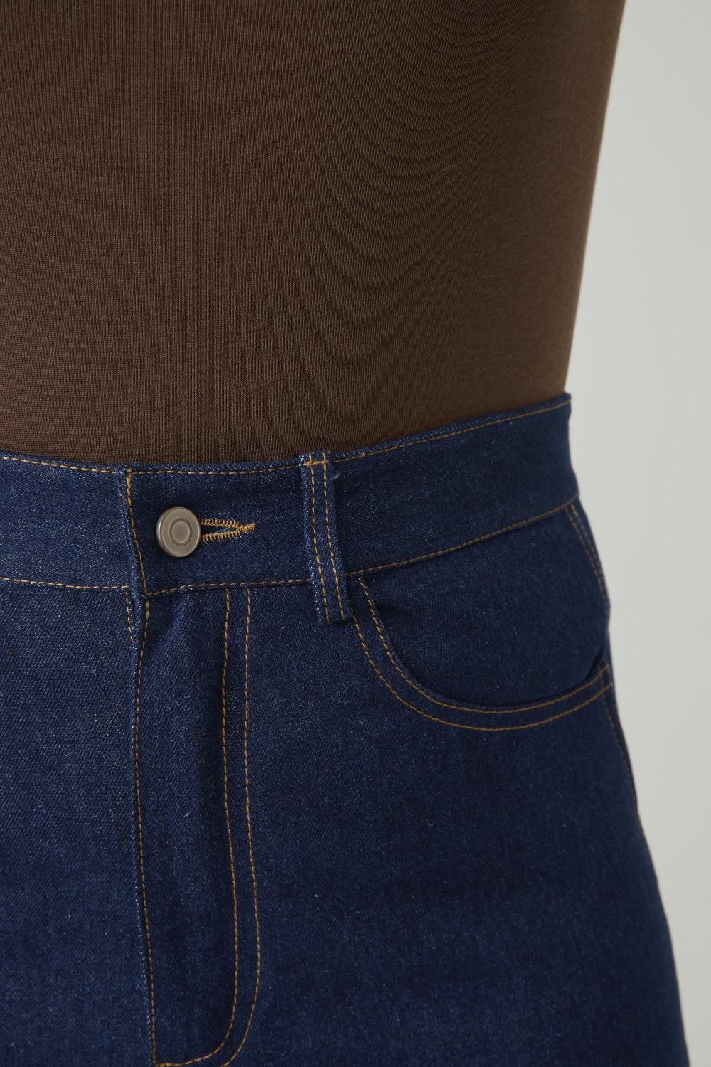 Джинсы Wide leg со вставками, темно-синий