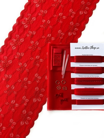 Набор кружевной красный /золото