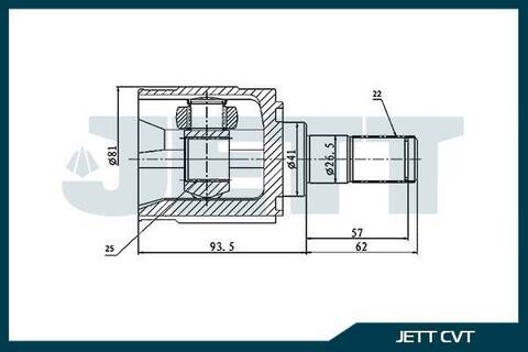 ШРУС внутренний JETT V40-7019