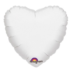 А 19''/48 см, Сердце, Пастель, Белый (White), 1 шт