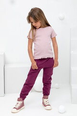 брюки  для девочки  КР 400588/насыщенная клюква