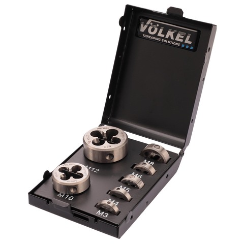Набор плашек М3-М12 DINEN22568 HSSE 20/25/30/38мм 7пр Volkel 49522