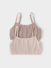 набор майка-топ  для девочки  К 1197-2уп/персиковый румянец,кофейный