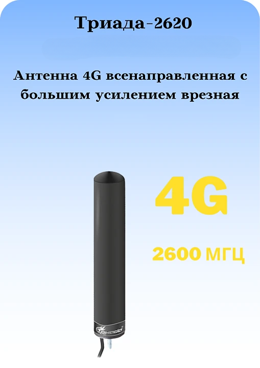 Триада-2620: всенаправленная сотовая антенна 4G с большим усилением врезная