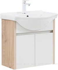 Aquanet 345121 Тумба Сидней 60 цв.дуб кантри/белый (раковина Shenxin) (345121) фото
