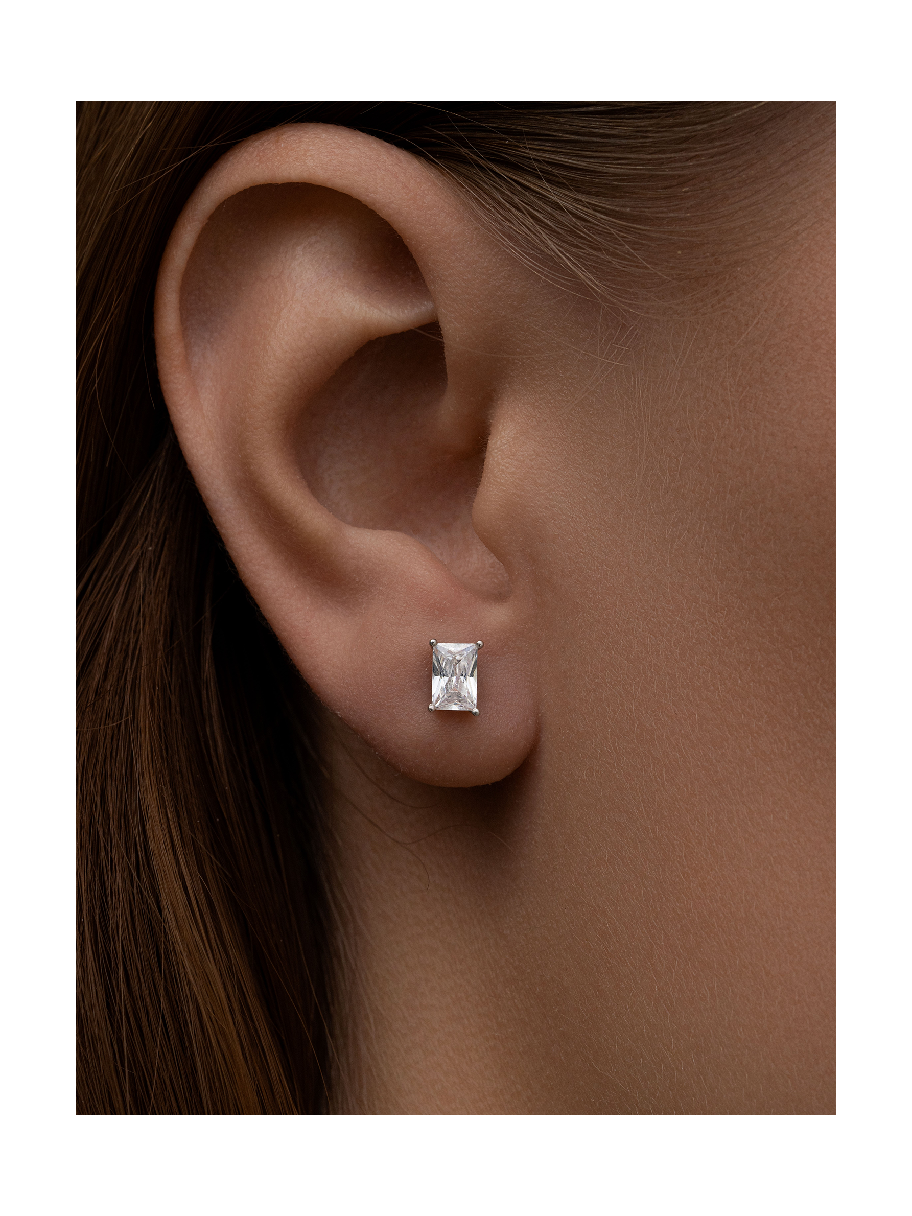 Серьги-гвоздики Средние багеты