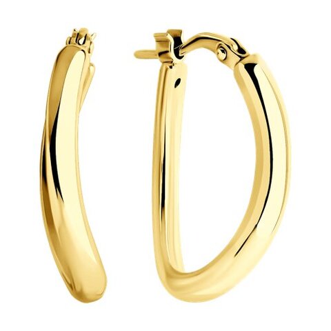 93022488 - Серьги-конго серебро, покрытие Вермель золото 999 пробы (лимонка)