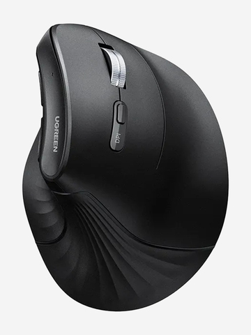 Беспроводная компьютерная мышь вертикальная UGREEN MU008S (85081) Multi-mode Wireless Vertical Mouse 2.4 GHz&BT, черный